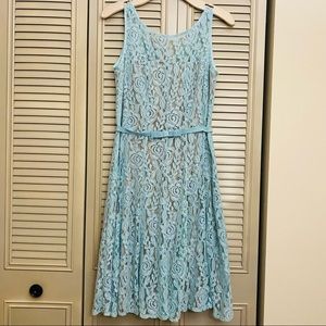 Taylor light blue lace party dress